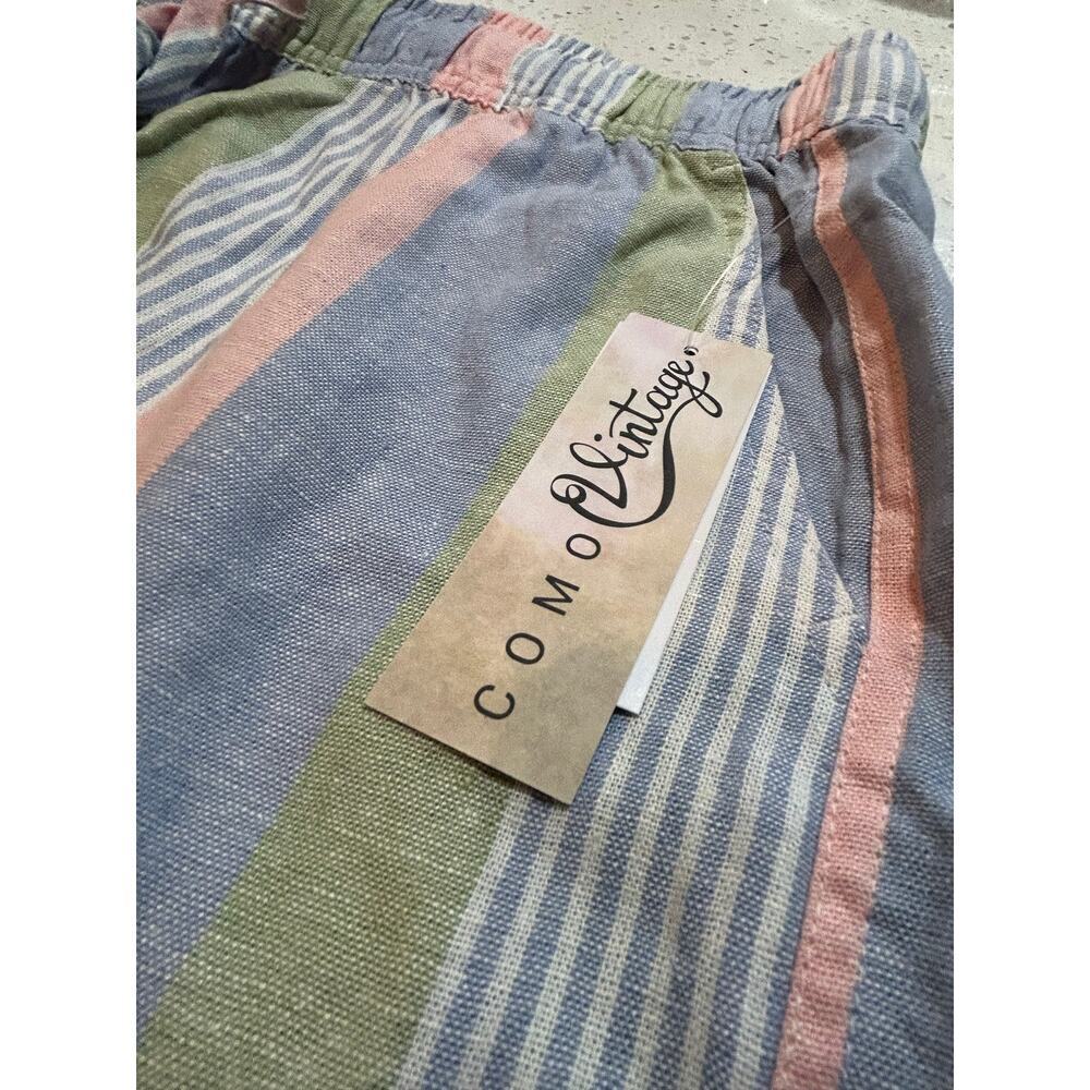 como Vintage Pastel Striped Drawstring Shorts - Women's XL - NWT - Picture 2 of 8